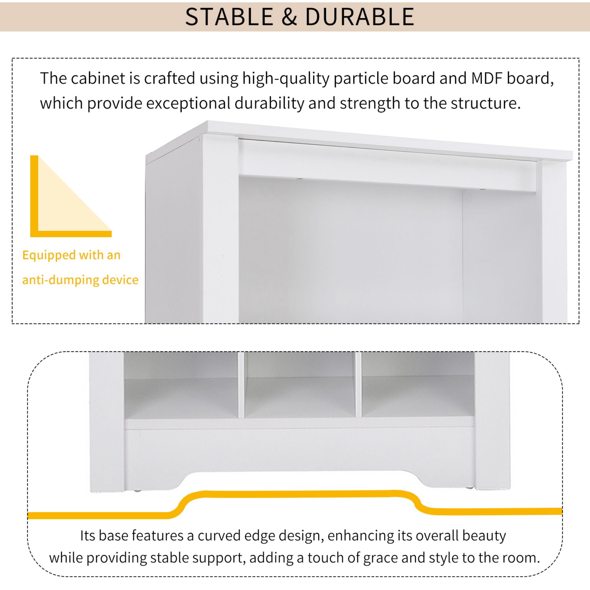 DEALTOPS Modern Freestanding Shoe Cabinet with 30 Square Shoe Compartments, Tall Stylish Shoe Rack with Large Storage Capacity for Entryway - White