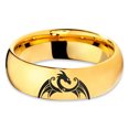 thumbnail image 2 of Tungsten Dragon Dragons Fire Breather Folklore Band Ring 7mm Men Women Comfort Fit 18k Yellow Gold Dome Polished, 2 of 4