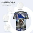 thumbnail image 4 of Balery Astronaut in Outer Space Baseball Jersey for Men Casual Button Down Shirts Short Sleeve Active Team Sports Uniform-4X-Large, 4 of 9