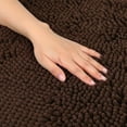 thumbnail image 3 of Unique Bargains 2 Pcs Oval Plush Mat Non Slip Washable Rug Brown 20" x 32", 3 of 7