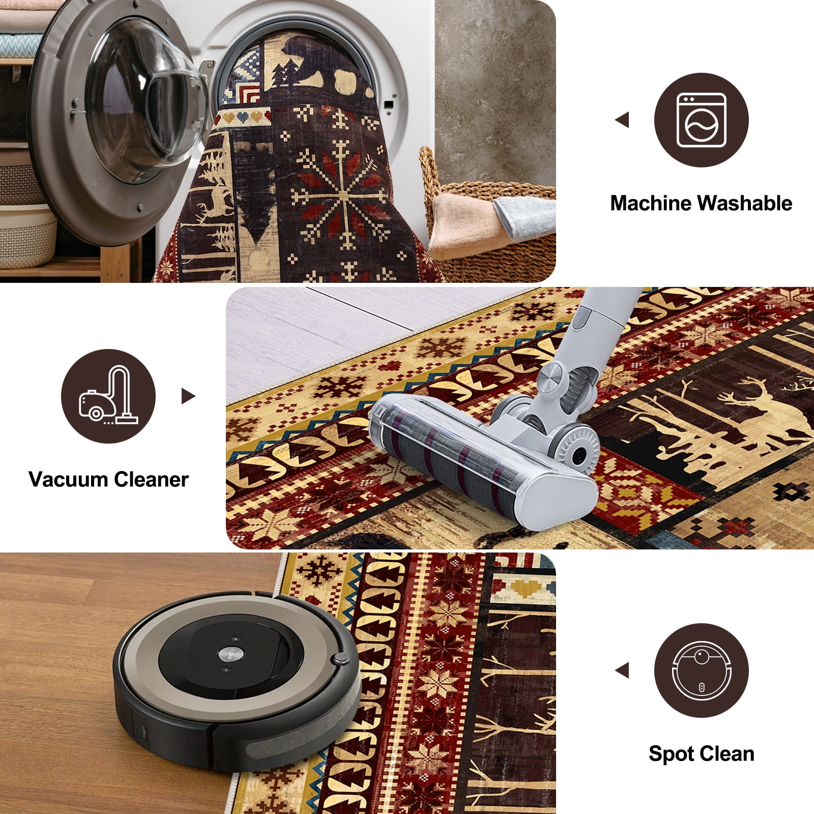MJIAexp Runner Rug 3x8 Runners for Hallways,Kitchen Rugs Non Slip Washable Entryway Carpet Runner,Soft Bear Runners for Bathroom Bedside Holiday Decor 3'x8'