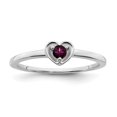thumbnail image 1 of Diamond2Deal 14k White Gold Rhodolite Garnet Heart Ring for Women Size- 7, 1 of 2
