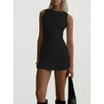 thumbnail image 5 of Musuos Women's Summer Slim Mini Dress Solid Color Sleeveless Open Back Tank Dress for Cocktail Party, 5 of 8