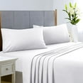 thumbnail image 4 of 700 Thread Count 100% Egyptian Cotton Sleeper Sofa Bed Sheet Set Solid Queen Size (62"x 74"x 5" ) with 4 -PCS Fitted Straps Color White, 4 of 6