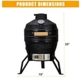 thumbnail image 2 of QinaQin Asador portátil de carbón con cuerpo cerámico de 13 pulgadas, parrilla de hierro fundido y accesorios, ideal para BBQ, hornear o ahumar al aire libre, 2 of 7