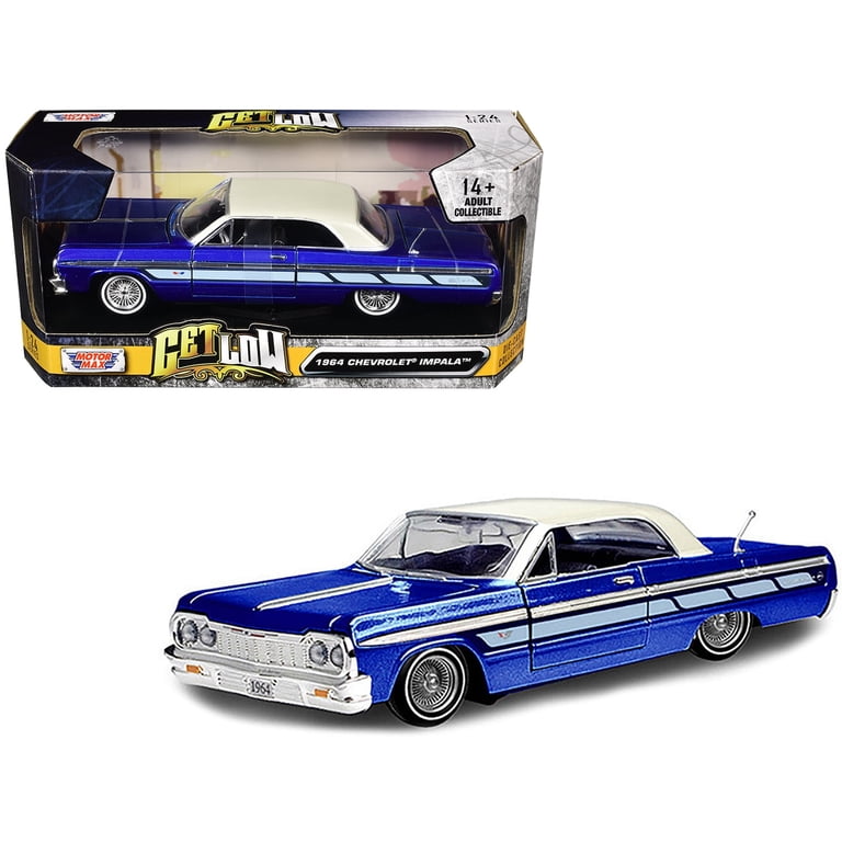Bajar 1964 Chevrolet Impala Azul 1/24 Collectible Diecast Model
