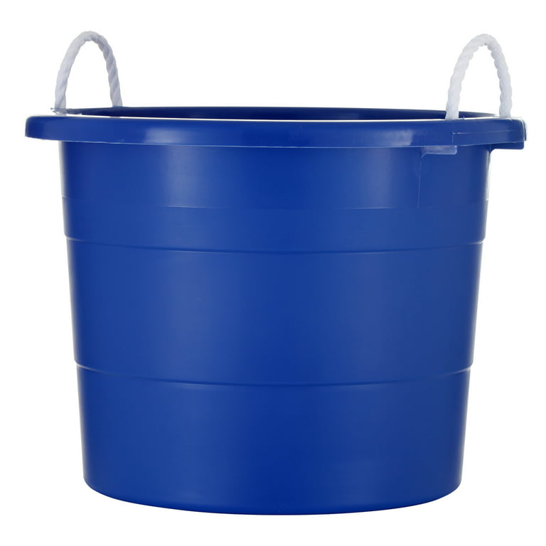 United Solutions 19 Gallon Large Durable Plastic Utility Tub with Strong  Rope Handles for Indoor or Outdoor Home Organization, Blue, 6 Pack