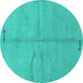 thumbnail image 1 of Ahgly Company Indoor Round Abstract Turquoise Blue Modern Area Rugs, 5' Round, 1 of 4