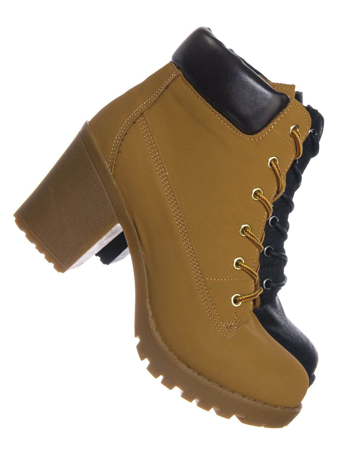 rubber block heel boots