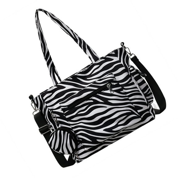 Women Shoulder Bag Large Capacity Handbag PU Leather Crossbody Bag Commuting Bag Zebras Print Messengers Bag Dating Bag
