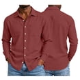 thumbnail image 7 of Guluxicc Men's Cotton Long Sleeve Shirts with Pockets Button Down Classic Fit Business Casual Shirts Summer Casual Outfits, 7 of 7