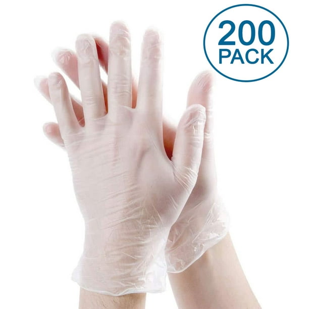 200 Pack] Medium Vinyl Disposable Gloves - Non Latex Rubber, Powder Free,  Food Grade Safe Supplies, Hand Glove Dispenser Pack - Walmart.com