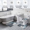 thumbnail image 5 of Navy Blue Grey Bath Mat 3 Piece Bathroom Rug Set, Modern Oil Painted Abstract Art Aesthetics Non Slip Bath Rug Contour Mat and Toilet Lid Cover, Absorbent Shower Mats Soft Bath Rugs and Mats Sets, 5 of 8