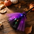 thumbnail image 5 of Dpityserensio Fall Decor Halloween Witch With String Lights Removable Riding Broomstick Prop With Web Decor Kids Witch Accessory For Party, 5 of 9