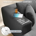 thumbnail image 6 of Aukfa 104" Cloud Sectional Sofa Modular Boneless Couch for Living Room, 5 Pillows, Corduroy, Gray, 6 of 9