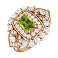 thumbnail image 2 of 6X4mm Cushion Shape Peridot 925 Silver Rose Plated Cocktail Women Valentines Day Gifts Ring, 2 of 4