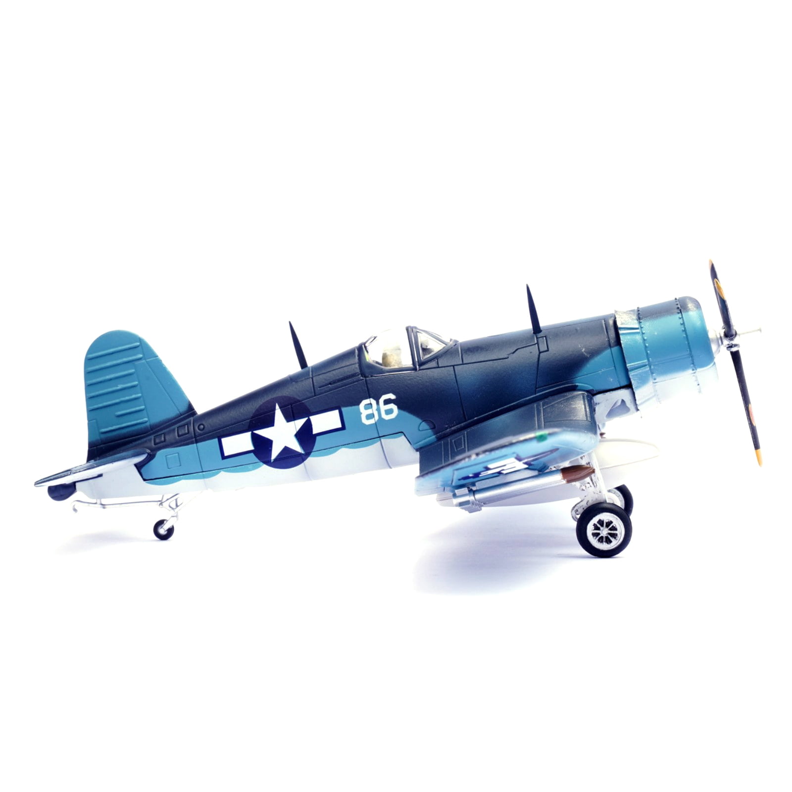 JIAHAOO 1:72 WWII F4U Corsair USMC Fighter Diecast Airplane Model VMF 214 White 86 Collectible Plane with Display
