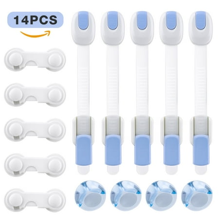 14 Pcs Baby Safety Set Baby Home Safety Kit Adjustable Cabinet Locks, Best Baby Proofing Set Keep Your Baby Safe, Useful Gift for New (Best Baby Safety Cabinet Locks)