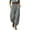 Gray, variant on VEKDONE Cotton Linen Harem Pants for Women Wide Leg Casual Smocked Waist Drawstring Tapered Pants Summer Baggy Lightweight Lounge Trousers with Pockets Purple M