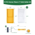 thumbnail image 6 of Voomey Foam Paint Roller, 4 Inch Mini Flock Foam Cover Kit, Small Paint Rollers with Tray and Roller Frame for Doors, Trims & Cupboards, 6 of 6