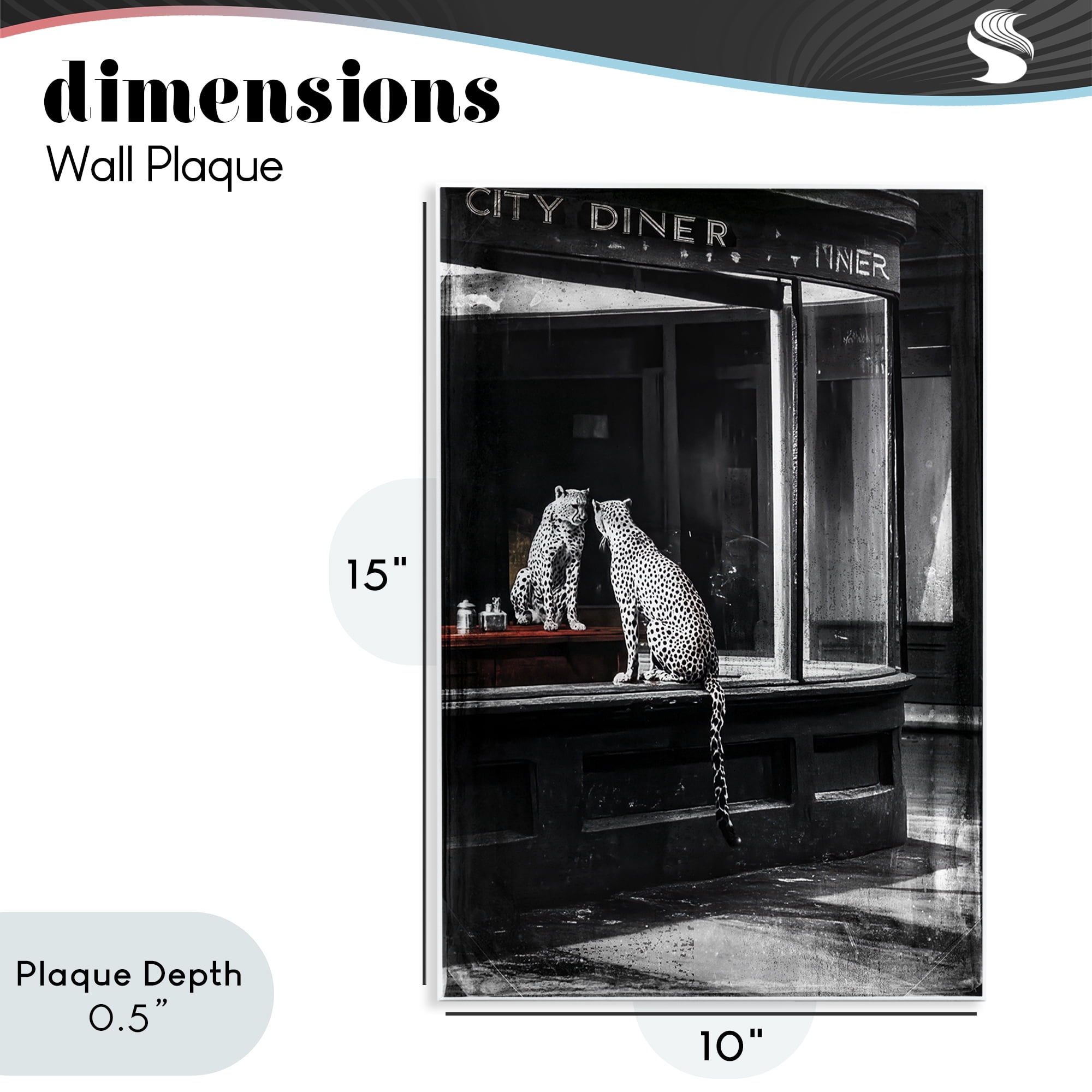 Stupell Industries Diner Noir Leopard Reflection Wall Plaque Art, design by Annabelle Hall