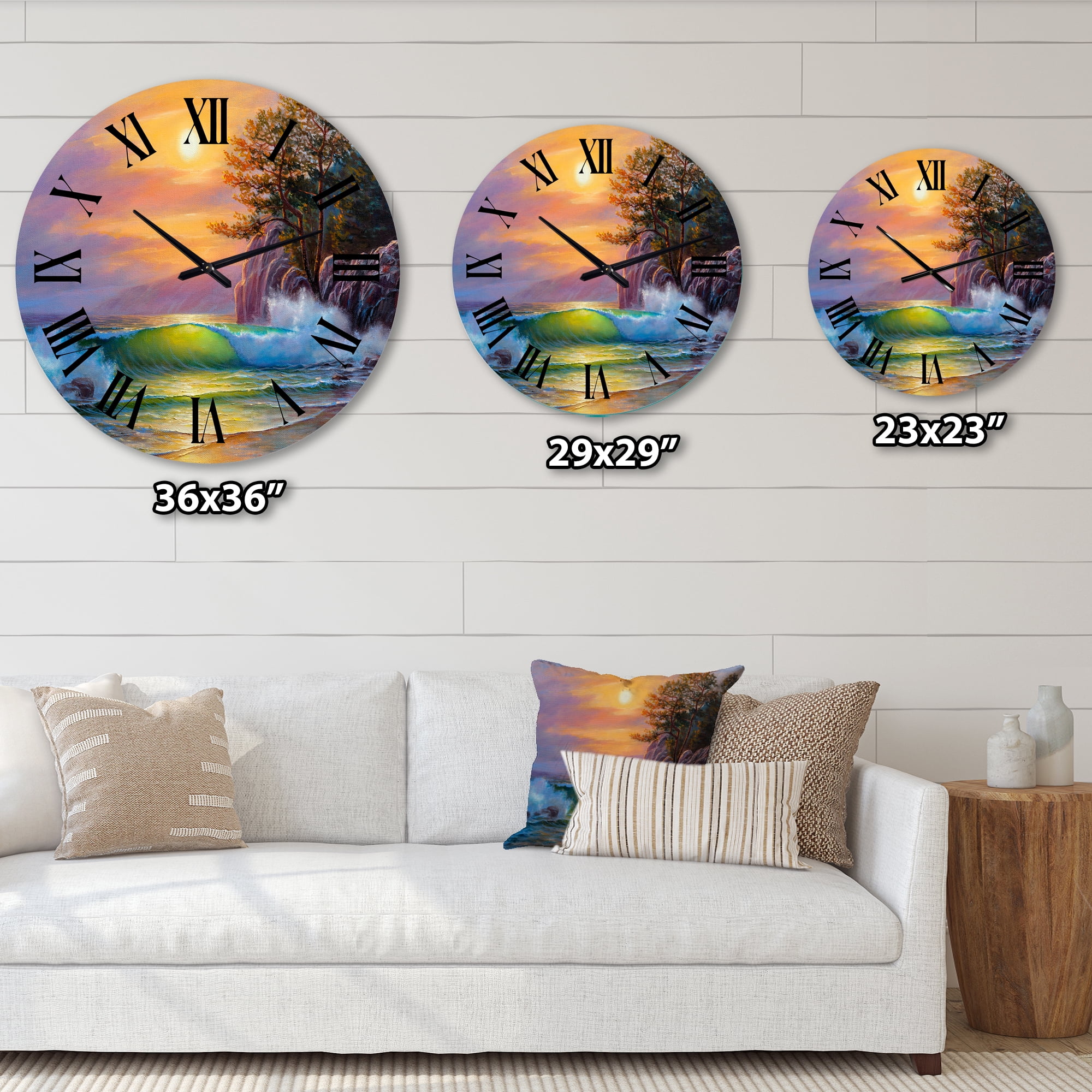Designart 1 in Coastal Wall Clock