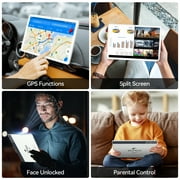 10inch Android 15 Tablet,4G Cellular Tablet with 128GB ROM+14(8+6)GB RAM,5G WIFI,Octa-Core,13MP Camera,GPS,1TB Expandable,FHD IPS,8000mAh,Face Unlock,Split-screen,Android Tablet with Keyboard,Silver