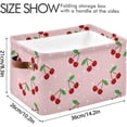 thumbnail image 4 of Coolnut Red Cherry Storage Basket, Durable Canvas Organizer With Handles Large Collapsible Storage Bins Boxes for Home Office - 2 Pack Home Decor, 4 of 7