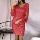 thumbnail image 2 of Vestido mini sexy de manga larga con costuras de lentejuelas para mujer - Para discotecas y fiestas, brillante, poliéster, 2 of 5