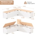 thumbnail image 2 of WARAYZ Farmhouse L-Shaped Breakfast Nook Bench, Corner Dining Bench with Hidden Storage, Arrow Pattern Design, Flip-Top Seats, 400 lbs Capacity, White, 2 of 9