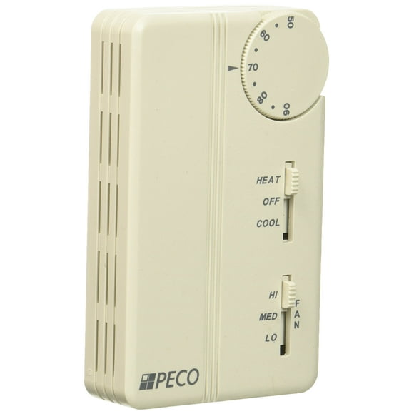 Peco TA167-007 Ventilateur à 3 Vitesses Non Programmable, Tension de Ligne, Blanc