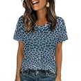 thumbnail image 5 of Ceisia Men's Blue-Gray Leopard Print Crew Neck T-Shirts, Stretchy Breathable Casual Short Sleeve Tops Gifts, 5 of 9
