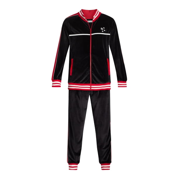 Jolly Knits Men's and Big Men's Velour Christmas Tracksuit Set, 2