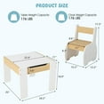 thumbnail image 3 of OLAKIDS 3 in 1 Kids Table and Chair Set, Wood Multi Activity Table with Removable Tabletop, Detachable Blackboard for Toddler Playing Drawing Arts Crafts,3 PCS Children Furniture with Storage (White), 3 of 9