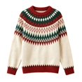 thumbnail image 5 of Womens Sweaters Color Block Casual Relaxed Long Sleeve Tops Fall Winter Round Neck Pullover Blouse Daily Wear, 5 of 5
