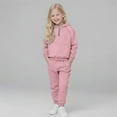 thumbnail image 6 of Abcomgle Boys Jogger Set 7-16 Fleece Half Zip Long Sleeve Sweatshirt and Athletic Sports Pants for Girls Active Tracksuit Kids Girls,5-6 Years,Pink, 6 of 9