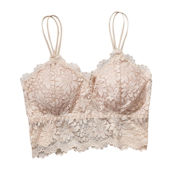 Women Lingerie Corset Lace Floral Bralette Padded Bra Camis Underwear Wire Free Sheer Lace Bra Crop Tops Brassiere