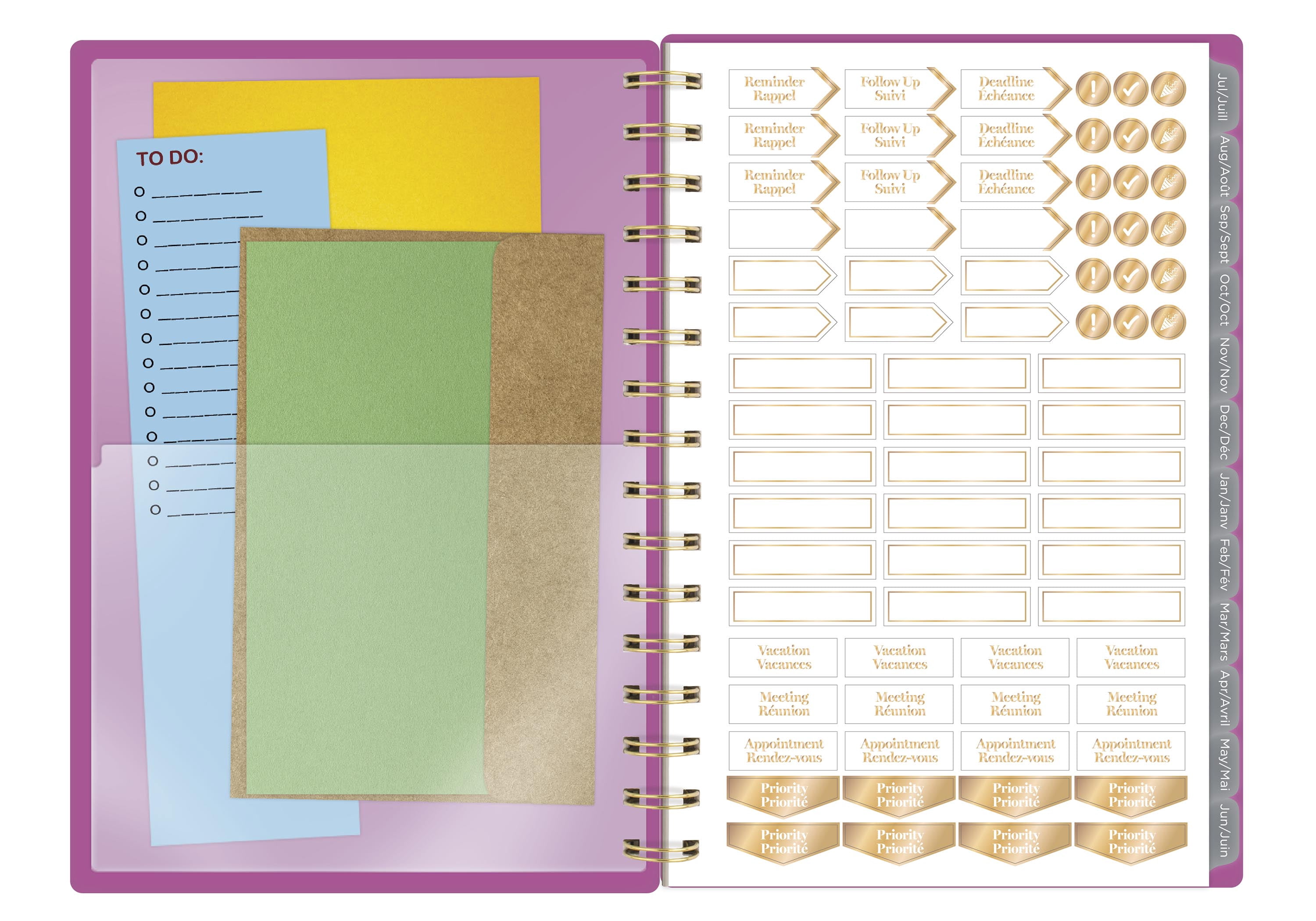 2026-2027 Mead Fuchsia 12-Month Small Weekly and Monthly Academic Year Planner