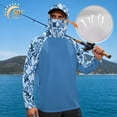 thumbnail image 3 of SEANATIVE Fishing Shirts for Men Hooded Sun Protection Rash Guard Long Sleeve Breathable Athletic Hoodie with Face Mask, for Outdoor Hiking Camping Fishing, M, Shark Camouflage Print Blue, 3 of 7