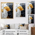 thumbnail image 4 of Designart "Abstract Marble Tile Mosaic in Black and Gold" Geometric Canvas Wall Art - Modern Gold Abstract Tile Living Room Canvas Art, 4 of 6