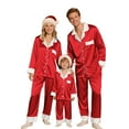 thumbnail image 4 of Fznquz Family Pjs Matching Sets Christmas Satin Sleepwear Xmas Button Down 2 Piece Pj, 4 of 5
