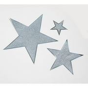 18'' Glitter Star Cutouts, Silver