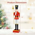 thumbnail image 3 of Costway 4’ Christmas Nutcracker with High Hat & Beautiful Scepter, Uniform & Boots for Yard Black+Red, 3 of 10