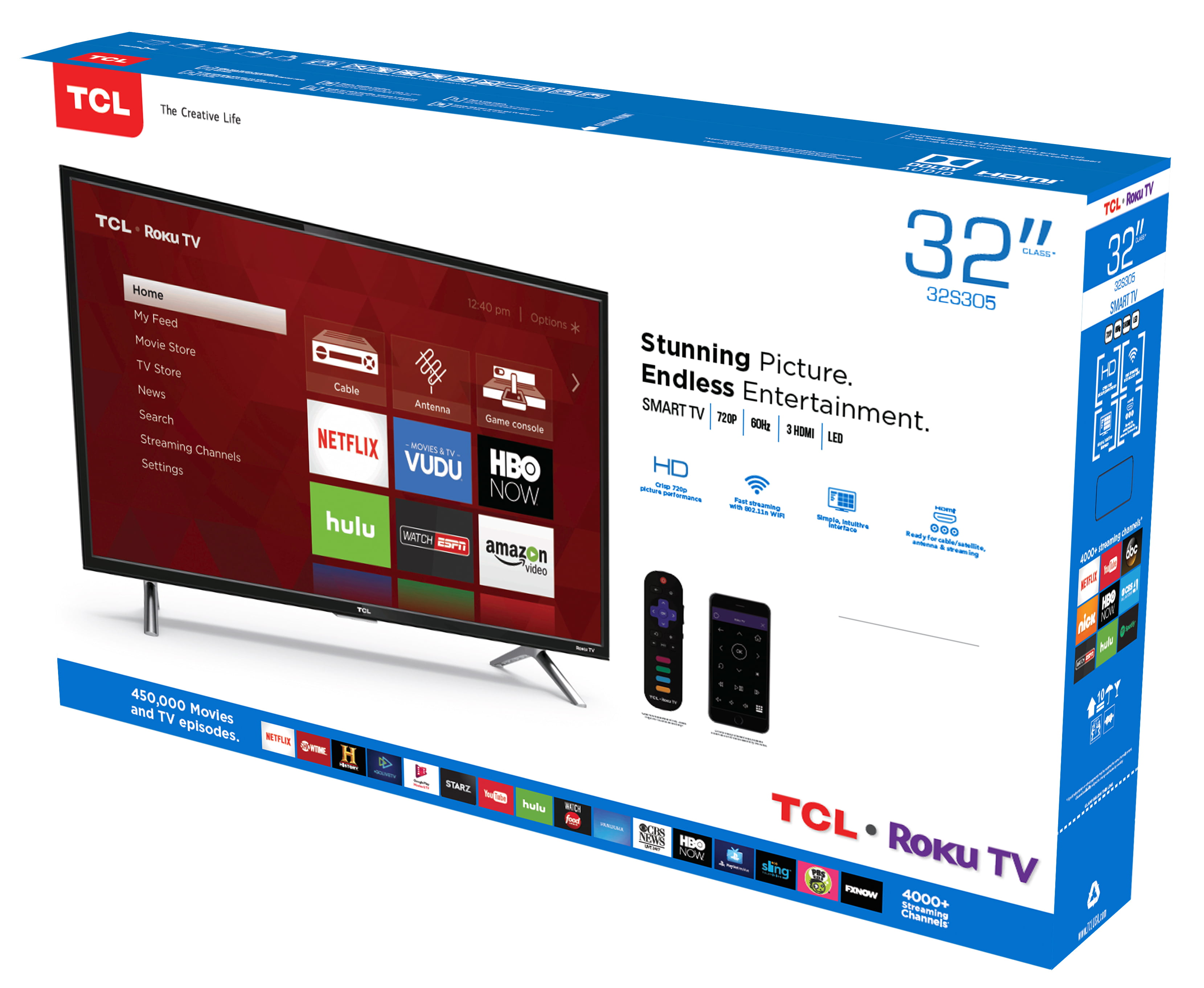 TCL 32” Class 3-Series HD LED Roku Smart TV - 32S305