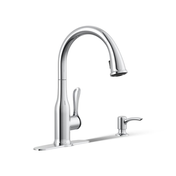 KOHLER K-REC23863-SD-CP Motif Kitchen Faucet with Pull Down Sprayer and Soap