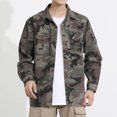 thumbnail image 3 of Men's Camouflage Shirt Jacket Casual Long Sleeves Button Down Military Jacket with Pockets Spring Fall Loose Fit Lightweight Outwear, 3 of 3
