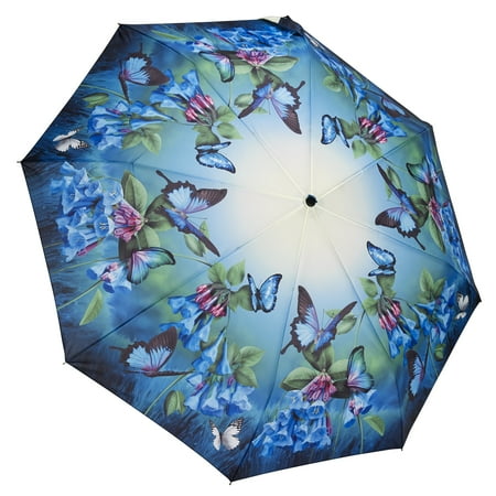Galleria Enterprises Inc Bluebells Auto Open Close Galleria Bluebells Auto Open Close Extra Large Portable Rain Folding Umbrella For Women 48 Inch Canopy Compacts To 12 Ing In Most Totes