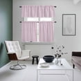 thumbnail image 4 of Purple Striped Kitchen Curtains Sets for Windows 36 Inch Length, Modern Simple Farmhouse Beige Vintage Rod Pocket Window Treatments Tier Curtains and Valances Set for Bedroom/Bathroom, 4 of 8