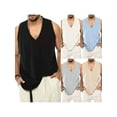 thumbnail image 4 of GXFC Men's Cotton Linen Tank Top Shirts Casual Sleeveless V Neck T-Shirt Gym Workout Athletic Vest Tank, 4 of 4