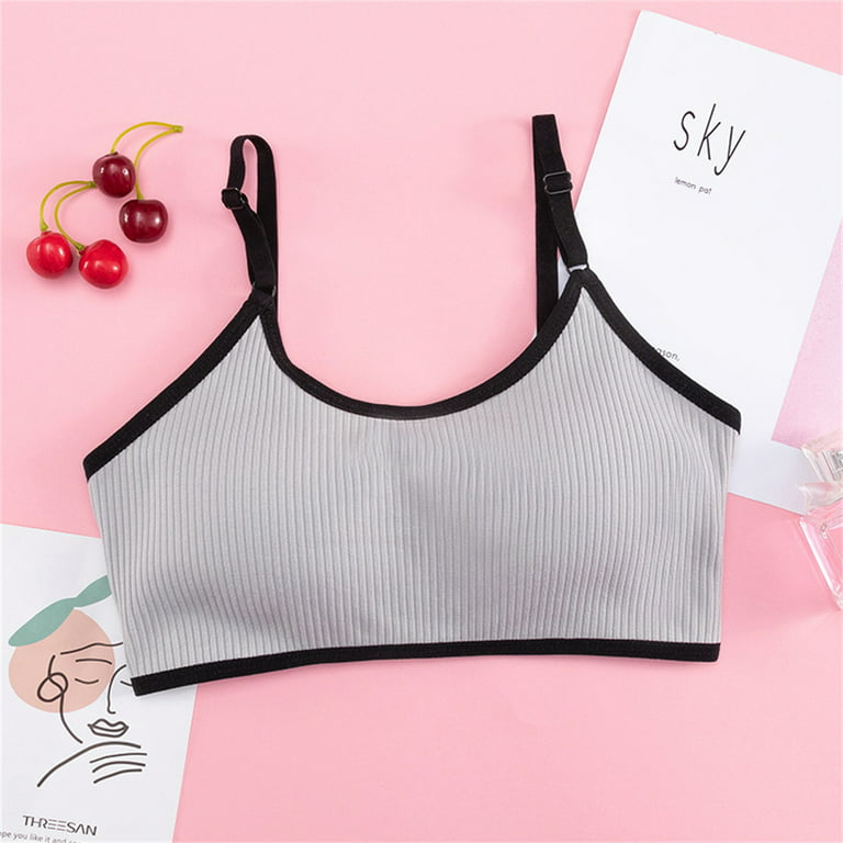Teen Big Girls Bras 8-12 Years Old Training Bra with Removable Pads Girls  Bralette Sports Bra for Girls,Gray,XL/133-154 lbs